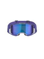 Alpinestars Vision 8 Corp Goggles, occhiali da motocross, montatura viola con lente specchiata blu, fascia viola con motivo a onde, protezione oculare ad alte prestazioni per gare fuoristrada