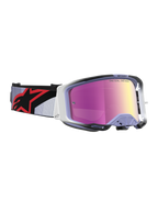 Alpinestars Maschere Vision 8 Maven, maschere da motocross off-road, lavanda e nero con lente rosa specchiata, ventilazione RAM-AIR e telaio A-FLEX, per massime prestazioni in gara.