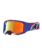Alpinestars maschere Vision 8 Maven, maschere da motocross, blu e rosa con lente a specchio rossa e telaio A-FLEX leggero.