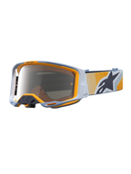 Alpinestars Maschere Vision 8 Maven, maschere da motocross blu e arancione, lente argento specchiata e sistema RAM-AIR.
