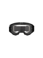 Alpinestars Vision 5 Corp Goggles, occhiali da motocross, montatura nera con lente trasparente, vista frontale, con scritta 'ONE GOAL. ONE VISION.' sulla parte superiore, design ad ampio campo visivo per gare fuoristrada