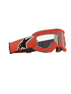 Alpinestars Vision 5 Corp Goggles, occhiali da motocross, arancione e trasparente, montatura e fascia arancione con logo a stella nero e bianco, lente trasparente antiappannamento, occhiali professionali per competizioni fuoristrada