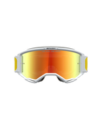 Alpinestars maschere Vision 5 Drag, motocross, per uomo, bianche con lente a specchio arancione e rossa, montatura A-FLEX.