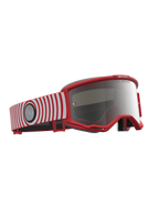 Alpinestars Maschere Vision 5 Hone, maschere da motocross con montatura rossa, fascia a strisce bianche e rosse, lente argento specchiata, telaio A-FLEX flessibile e sistema di ventilazione RAM-AIR per fuoristrada
