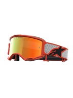 Alpinestars Maschere Vision 5 Rora, maschere da motocross arancione e argento, lente a specchio rossa e montatura A-FLEX.