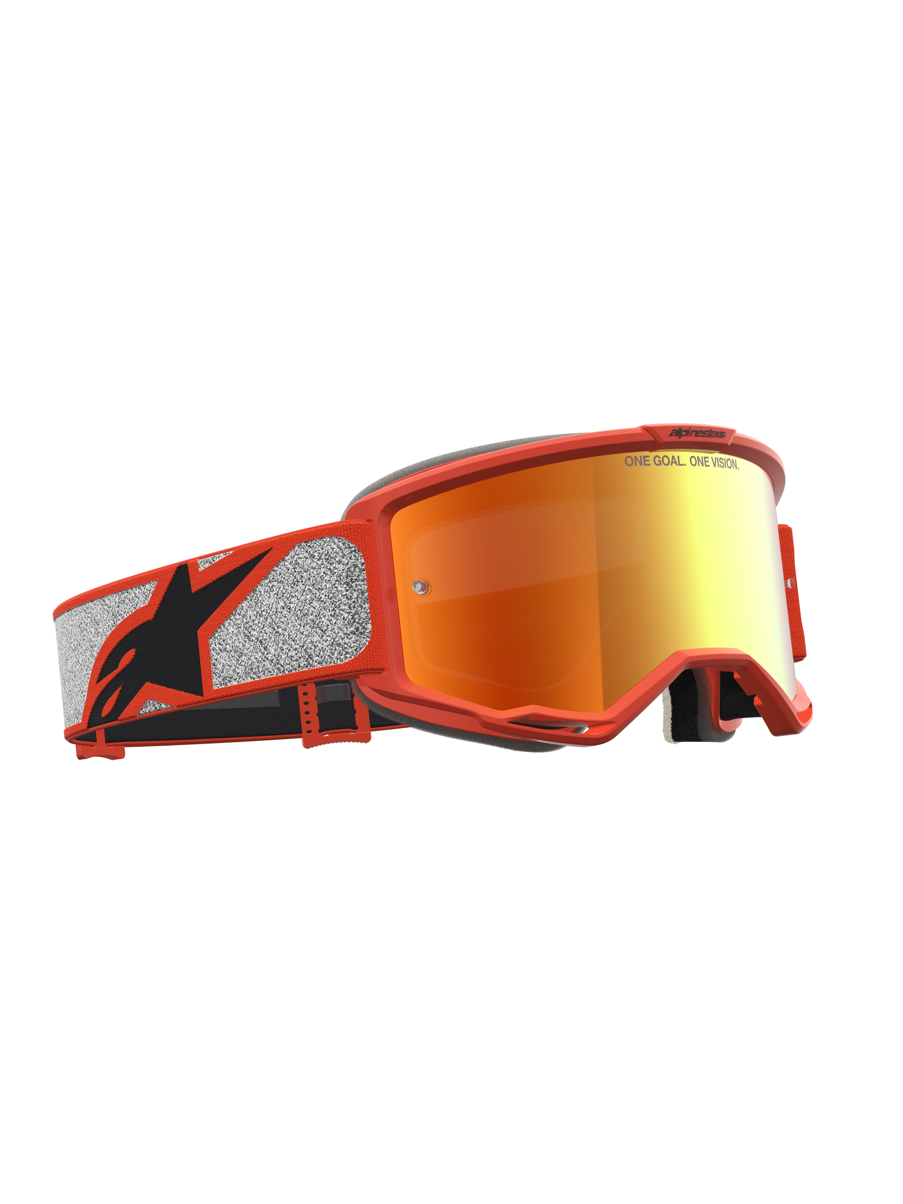 Alpinestars maschere Vision 5 Rora, maschere da motocross arancione e argento, lente a specchio rossa, montatura A-FLEX in uretano, sistema di ventilazione RAM-AIR, ideali per fuoristrada