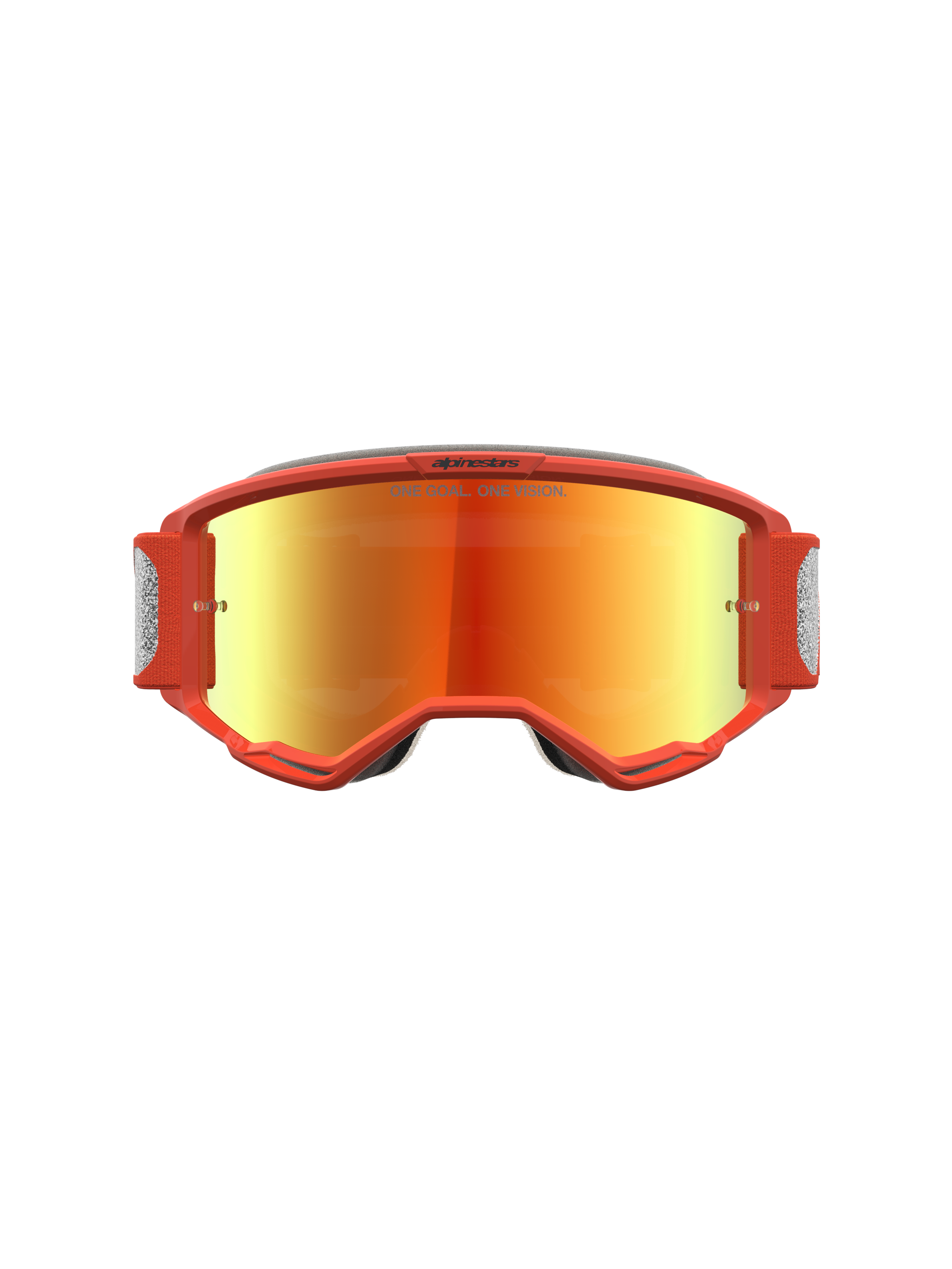 Alpinestars Maschere Vision 5 Rora, maschere da motocross da uomo, arancione e argento, con lente a specchio e telaio A-FLEX per off-road.