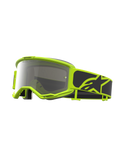 Maschere Alpinestars Vision 5 Rora, maschere motocross giallo fluo e nero con lente argento a specchio e sistema RAM-AIR.
