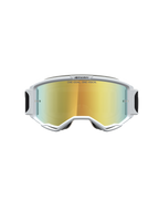 Alpinestars Maschere Vision 5 Rora, maschere da motocross per uomo, telaio bianco A-FLEX, lente specchiata oro e ventilazione RAM-AIR