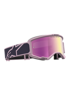 Alpinestars Maschere Vision 5 Rora, maschere da motocross per off-road, rosa e grigio, lente a specchio rosa, sistema di ventilazione RAM-AIR e montatura flessibile A-FLEX.