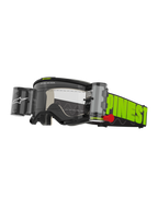 Alpinestars Vision 5 Hollow Goggles Roll Off, maschera da motocross, grigio antracite e giallo fluo, lente trasparente antiappannamento con sistema roll-off WIDE-VISION integrato, fascia giallo fluo con marchio nero, occhiali protettivi per fuoristrada
