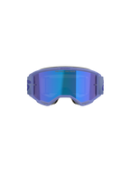 Occhiali Alpinestars Vision 5 Wordmark, occhiali da motocross, viola con lente specchiata blu, vista frontale con ampio campo visivo, fascia regolabile e branding evidente
