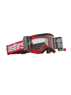 Alpinestars Vision 5 Blaze Goggles Roll Off, maschere da motocross, telaio rosso con logo astars bianco sul cinturino, lente trasparente con contenitori del sistema Wide Vision Roll-Off integrati, protezione oculare resistente per la guida fuoristrada