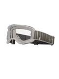 Alpinestars Vision 5 Hollow Goggles, occhiali da motocross, montatura bianca con lente trasparente, ampio cinturino grigio chiaro con scritta Alpinestars in grigio scuro, imbottitura in schiuma multistrato, protezione oculare per fuoristrada ad alte prestazioni