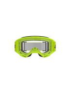 Alpinestars Vision 3 Wordmark Goggles, occhiali da motocross, giallo fluo e trasparente, montatura giallo neon brillante, lente trasparente antiappannamento, ampia fascia intrecciata, attrezzatura per fuoristrada