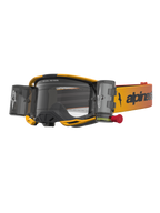 Alpinestars Maschere Vision 8 Amber Roll Off, maschere da motocross per fuoristrada, giallo, rosso e nero, con sistema roll-off integrato e lente trasparente
