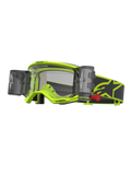 Alpinestars Maschere Vision 5 Rora Roll Off, maschere da motocross da uomo, giallo fluo e nero, lente trasparente con sistema roll-off e pellicola integrata.