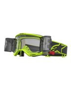 Alpinestars Maschere Vision 5 Rora Roll Off, maschere da motocross da uomo, giallo fluo e nero, lente trasparente con sistema roll-off e pellicola integrata.