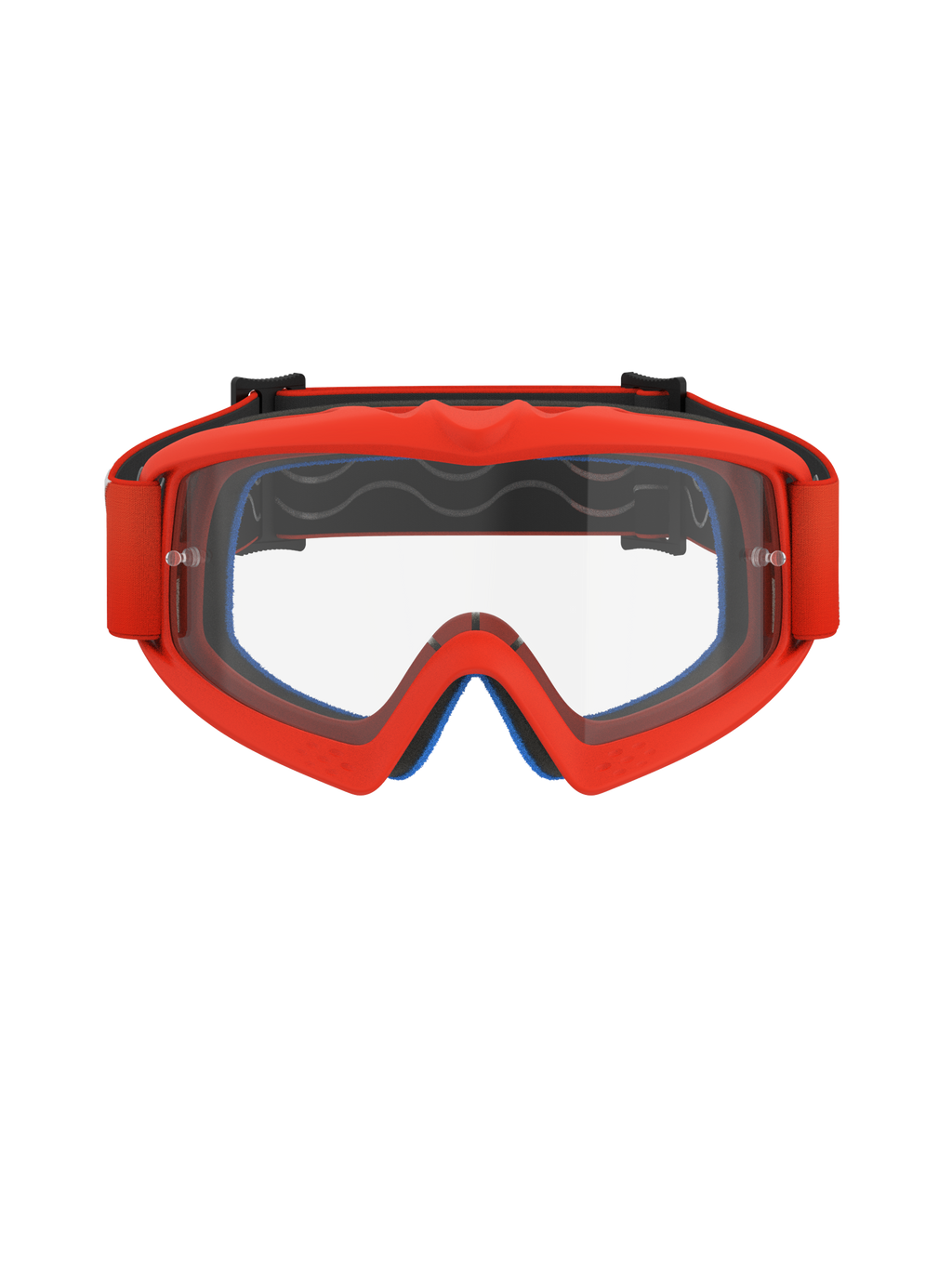 Alpinestars Vision Youth Corp Goggles, occhiali da motocross, arancione con lente trasparente, montatura arancione brillante e cinturino coordinato, schiuma facciale blu visibile all'interno, lente antiappannamento trasparente con supporti per tear-off, progettati per giovani piloti, occhiali da corsa fuoristrada ad alte prestazioni