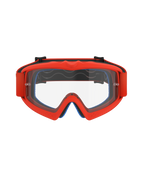 Alpinestars Vision Youth Corp Goggles, occhiali da motocross, arancione con lente trasparente, montatura arancione brillante e cinturino coordinato, schiuma facciale blu visibile all'interno, lente antiappannamento trasparente con supporti per tear-off, progettati per giovani piloti, occhiali da corsa fuoristrada ad alte prestazioni