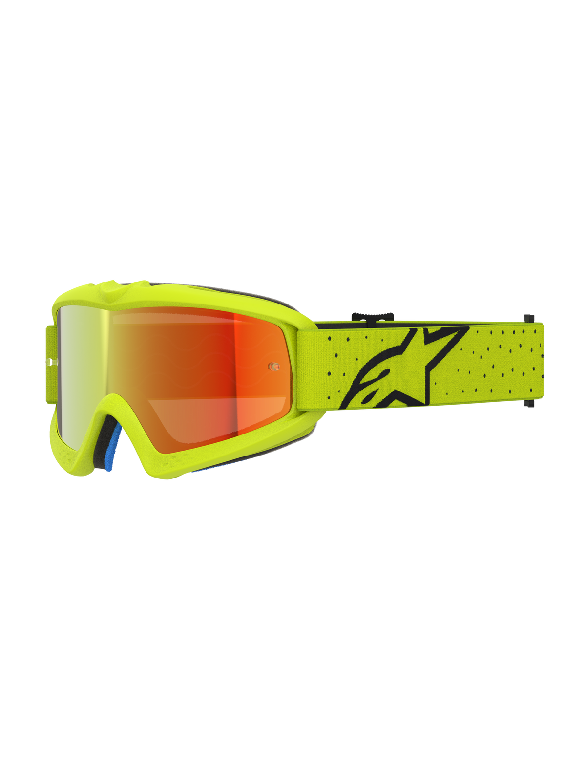 Alpinestars Maschere Vision Vesta Ragazzo, maschere motocross, giallo fluo e nero, lente rossa a specchio, certificate CE