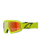 Alpinestars Maschere Vision Vesta Ragazzo, maschere motocross, giallo fluo e nero, lente rossa a specchio, certificate CE
