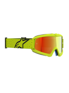Alpinestars Maschere Vision Vesta Ragazzo, maschere motocross giallo fluo, lente rossa specchiata e fascia regolabile.