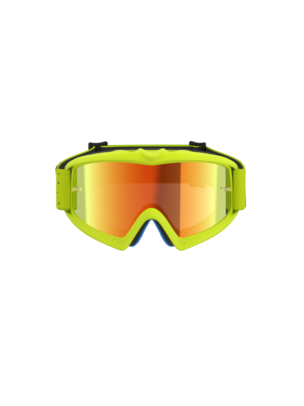 Alpinestars Maschere Vision Vesta Ragazzo, maschere da motocross per giovani, giallo fluo con lente rossa a specchio antiappannamento.
