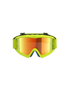 Alpinestars Maschere Vision Vesta Ragazzo, maschere da motocross per giovani, giallo fluo con lente rossa a specchio antiappannamento.