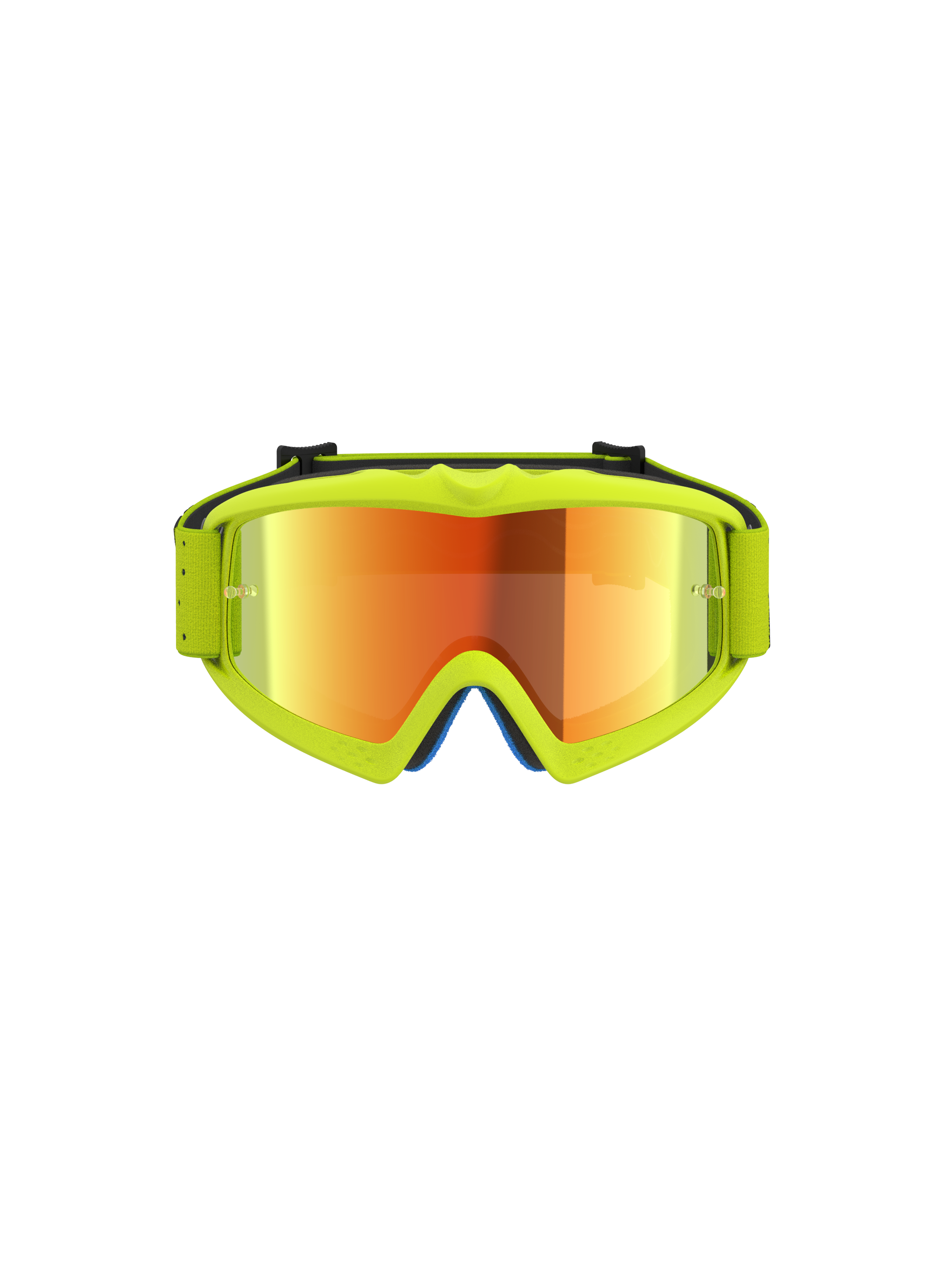 Alpinestars Maschere Vision Vesta Ragazzo, maschere da motocross per giovani, giallo fluo con lente rossa a specchio antiappannamento.
