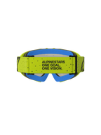 Alpinestars maschere Vision Vesta Ragazzo, maschere da motocross per ragazzi, giallo fluo e blu, fascia posteriore con motto One Goal. One Vision.
