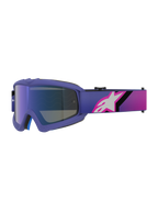 Alpinestars Vision Youth Corp Goggles, occhiali da motocross, viola e rosa fluo, con lente Mirror Blue e fascia sfumata con logo Alpinestars bianco, progettati per giovani piloti off-road