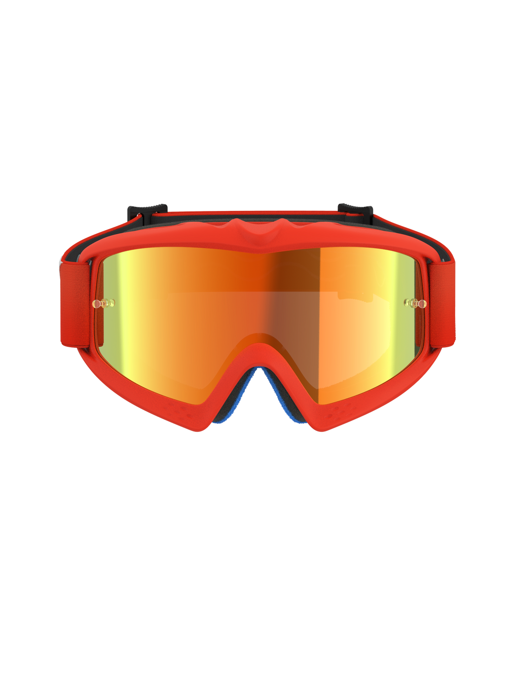 Alpinestars Vision Youth Corp Goggles, occhiali da motocross, arancione e rosso specchiati, con montatura in uretano arancione brillante, lente con finitura a specchio e fascia arancione coordinata, progettati per giovani piloti e corse fuoristrada