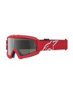 Alpinestars Maschere Vision Vesta Ragazzo, maschere da motocross junior rosse con lente argento specchiata anti-appannamento.