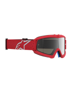 Alpinestars Maschere Vision Vesta Ragazzo, maschere da motocross rosso fluo e bianche, lente a specchio argento