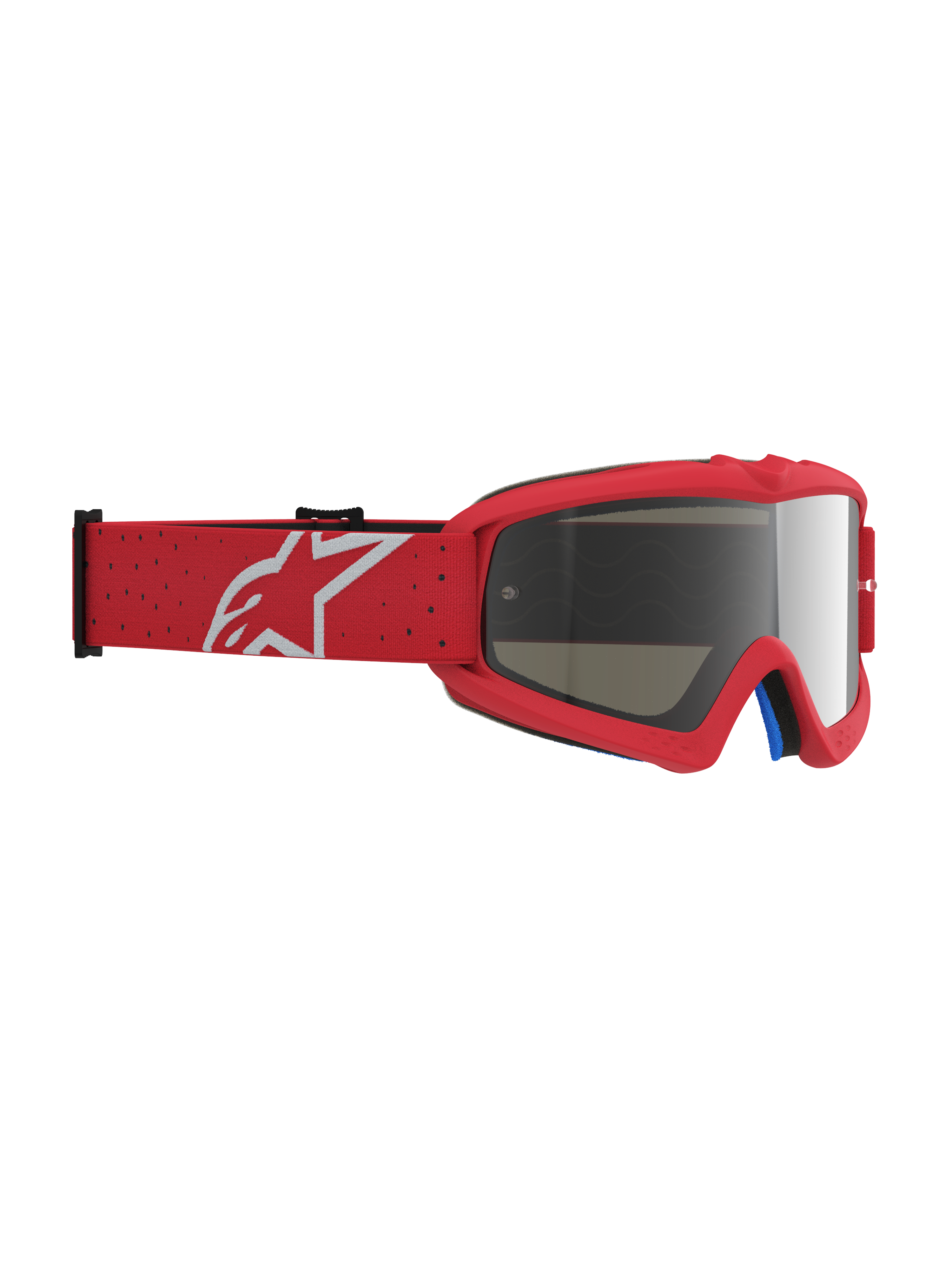 Alpinestars Maschere Vision Vesta Ragazzo, maschere da motocross rosso fluo e bianche, lente a specchio argento