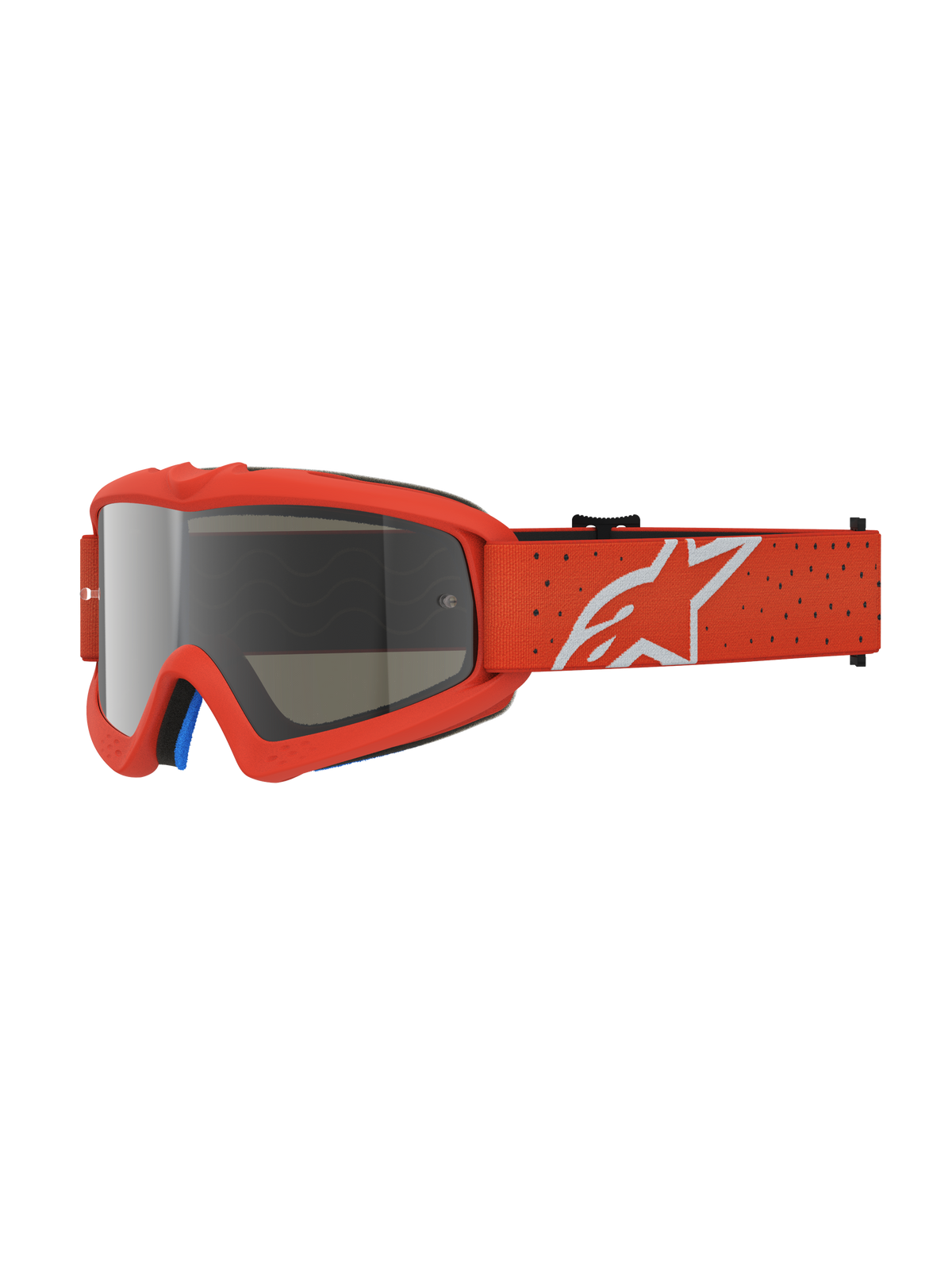 Alpinestars maschere Vision Vesta Ragazzo, maschere motocross, arancione e argento, lente specchiata anti-appannamento.