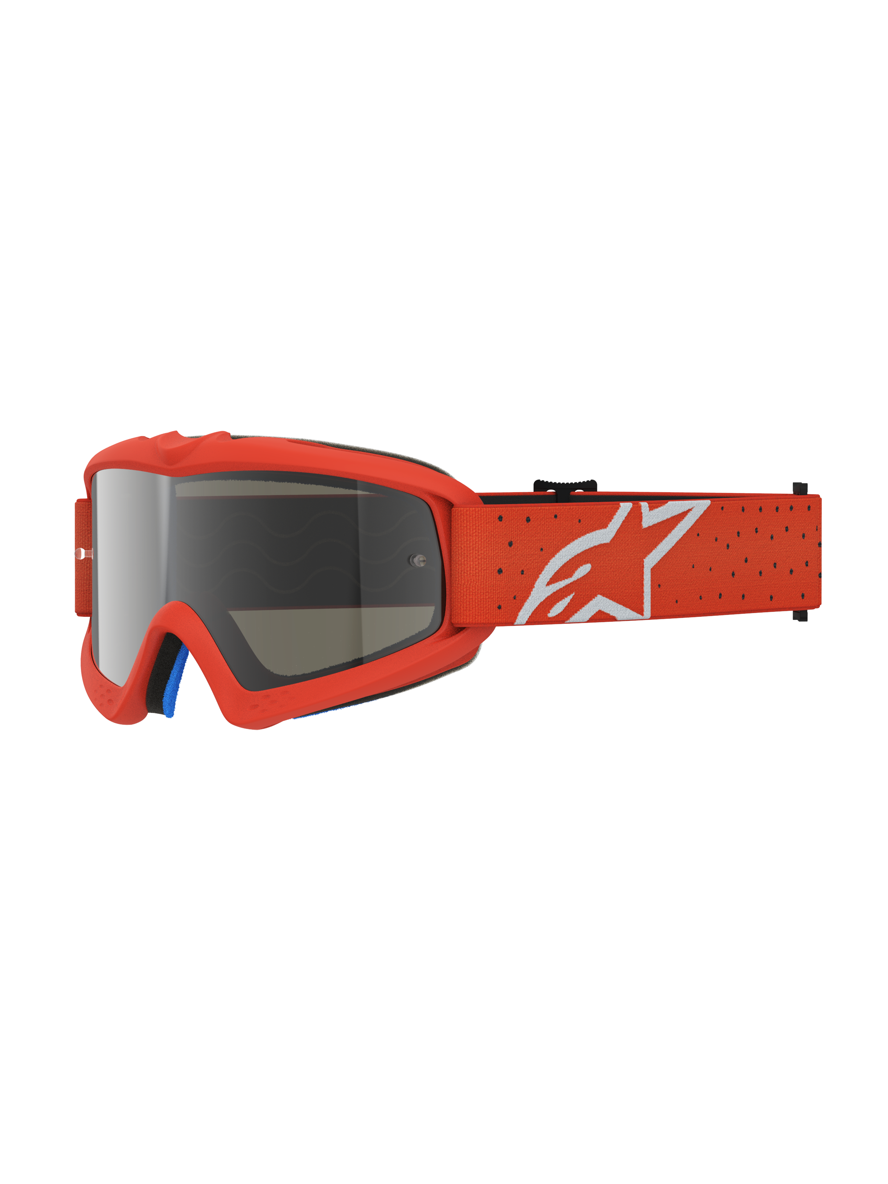 Alpinestars maschere Vision Vesta Ragazzo, maschere motocross, arancione e argento, lente specchiata anti-appannamento.
