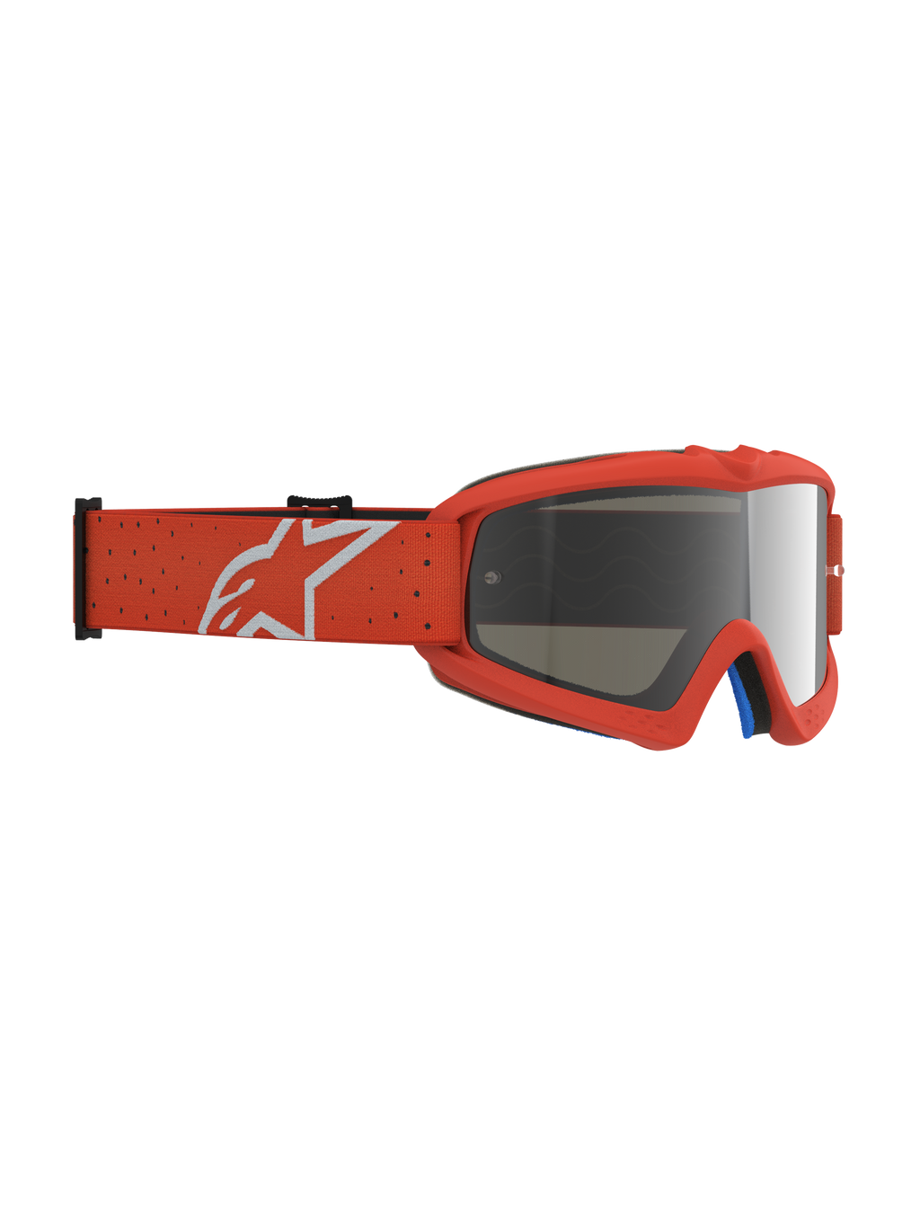 Alpinestars maschere Vision Vesta ragazzo, maschere da motocross per ragazzi, colore arancione con lente a specchio argento antiappannamento, fascia elastica regolabile con logo Alpinestars bianco