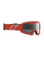 Alpinestars maschere Vision Vesta ragazzo, maschere da motocross per ragazzi, colore arancione con lente a specchio argento antiappannamento, fascia elastica regolabile con logo Alpinestars bianco