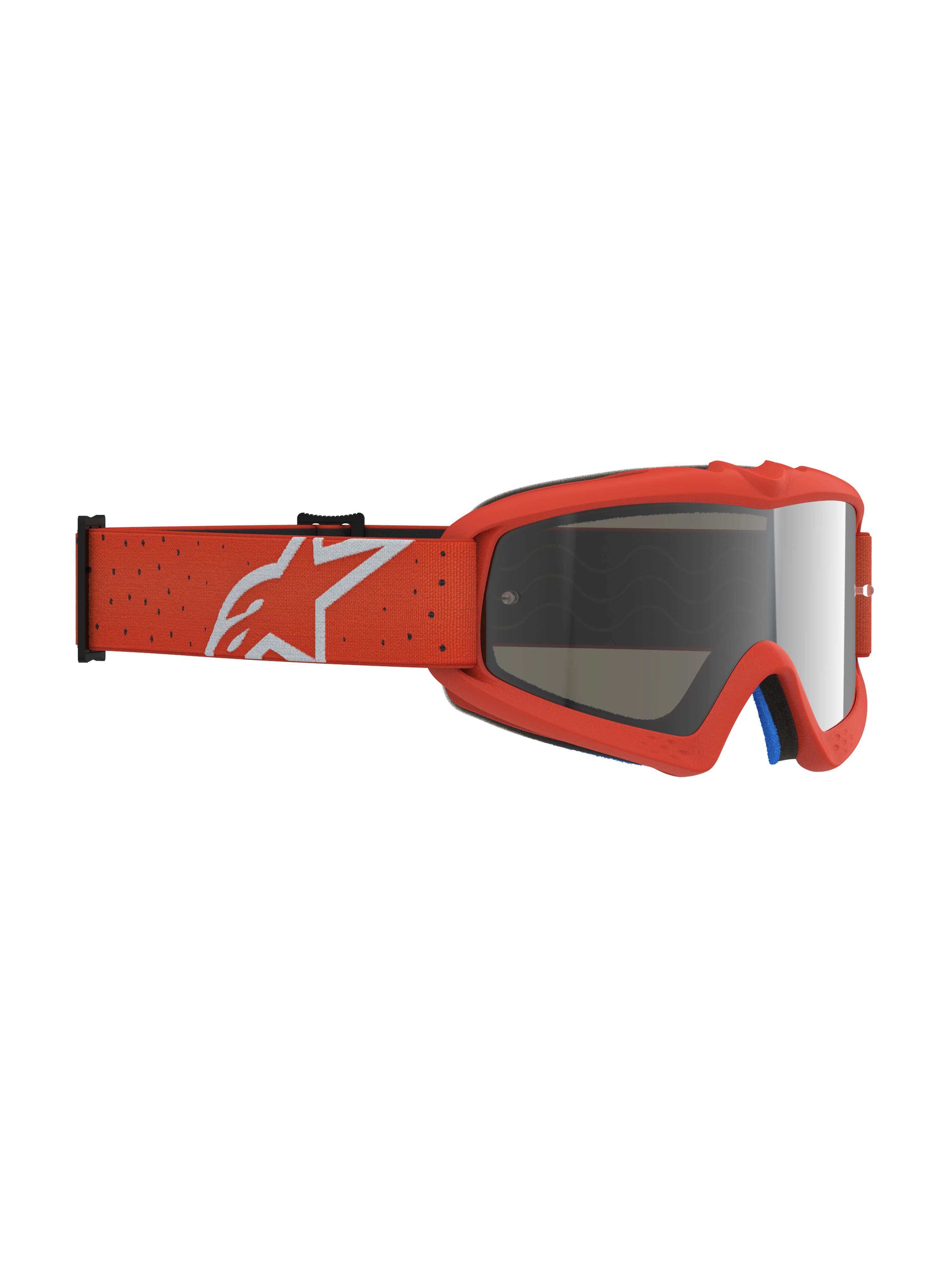 Alpinestars maschere Vision Vesta ragazzo, maschere da motocross per ragazzi, colore arancione con lente a specchio argento antiappannamento, fascia elastica regolabile con logo Alpinestars bianco