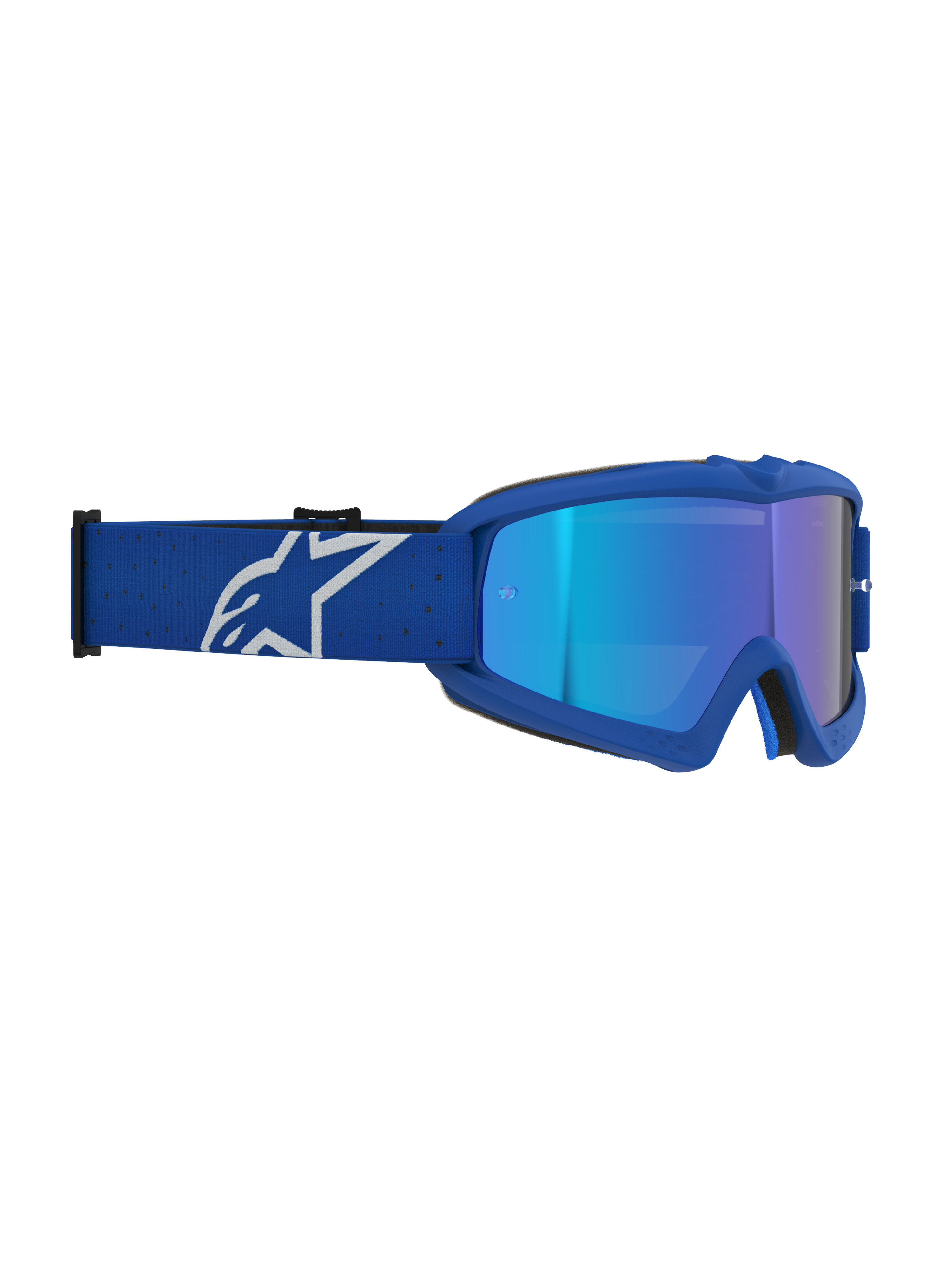 Alpinestars Vision Vesta Ragazzo, maschere da motocross, blu e bianco, lente specchiata blu antiappannamento, certificate CE