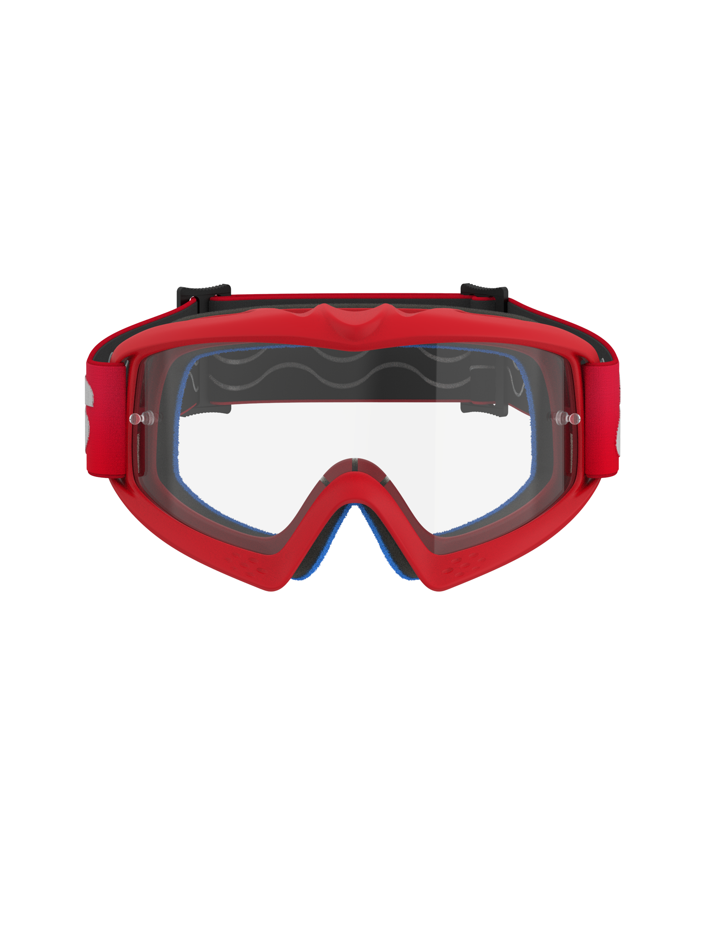 Alpinestars Occhiali Vision Youth Blaze, rosso e trasparente, occhiali da motocross per ragazzi dotati di telaio flessibile in uretano, lente in policarbonato antiappannamento con supporti per tear-off, vista frontale per prestazioni da gara off-road