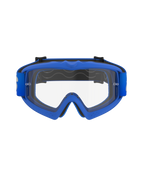 Alpinestars Vision Youth Blaze Goggles, occhiali da motocross per ragazzi, montatura blu con lente trasparente, dotati di telaio flessibile blu A-FLEX, lente in policarbonato antiappannamento con supporti per tear-off e fascia intrecciata blu coordinata, progettati per giovani piloti e gare fuoristrada