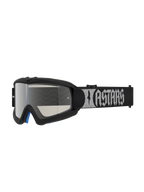 Alpinestars Maschere Vision Atrox Ragazzo, maschere da motocross, nero e argento, lente specchiata antiappannamento e fascia con logo Astars.