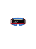 Alpinestars Vision Youth Blaze Goggles, occhiali da motocross, rosso e argento, vista posteriore con fascia rossa e logo bianco, inserto centrale nero con logo Astars bianco, imbottitura interna in schiuma blu