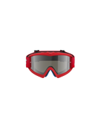 Alpinestars Vision Youth Blaze Goggles, occhiali da motocross, rosso e argento specchiato, vista frontale, con montatura in uretano rosso vivace e cinturino rosso, progettati per giovani piloti con lente specchiata