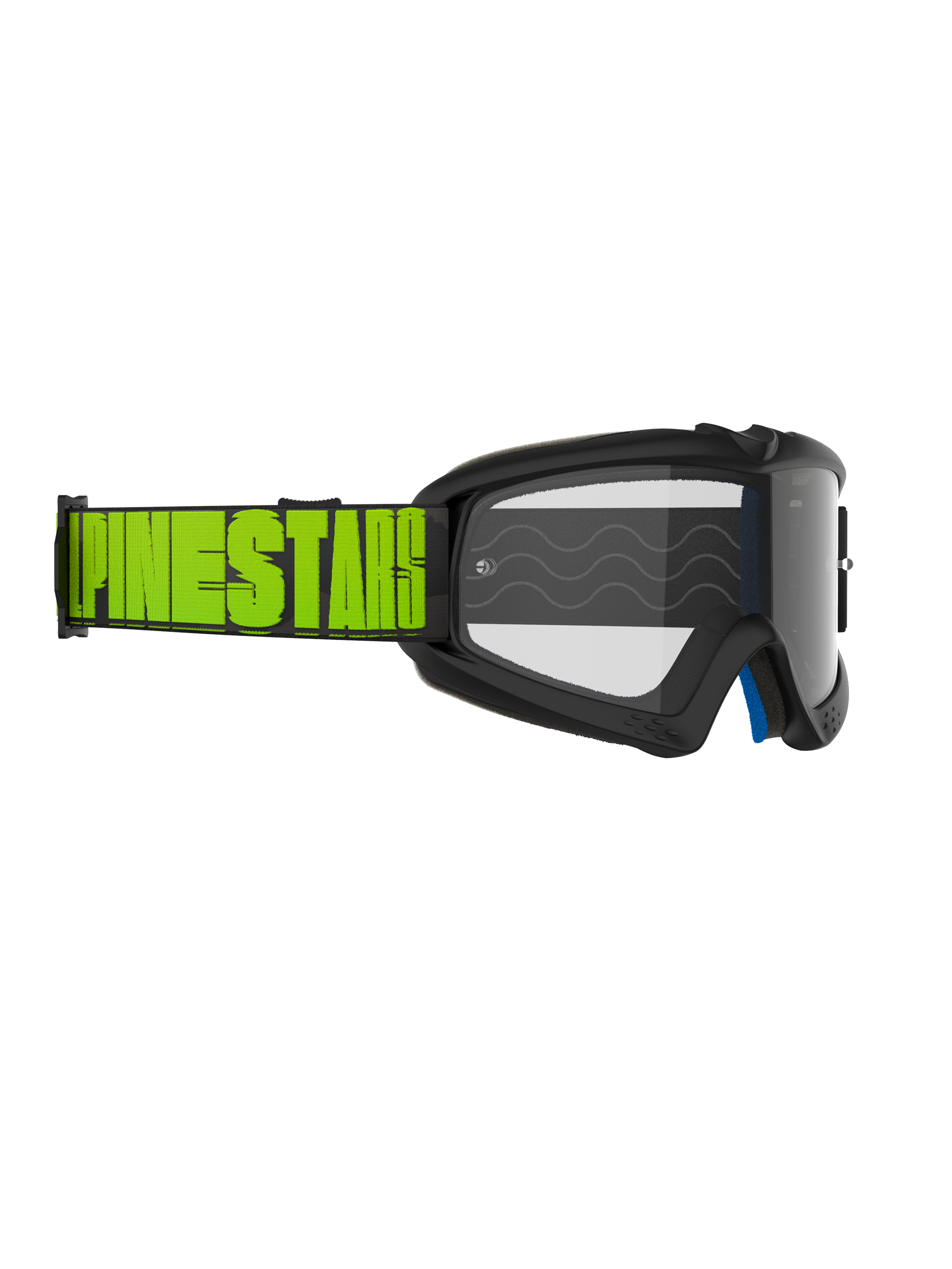 Maschere Alpinestars Vision Youth Hollow, maschere da motocross, grigio antracite e giallo fluo, lente trasparente, fascia nera con vistoso marchio Alpinestars giallo fluo, occhiali protettivi ad alte prestazioni per giovani piloti