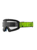 Alpinestars Vision Youth Hollow e Vision 5 Hollow Goggles, maschere da motocross off-road, montatura grigio antracite con marchio Alpinestars giallo fluo su fascia nera, lente trasparente, strato interno in schiuma blu, design moderno e aerodinamico per piloti giovani e adulti
