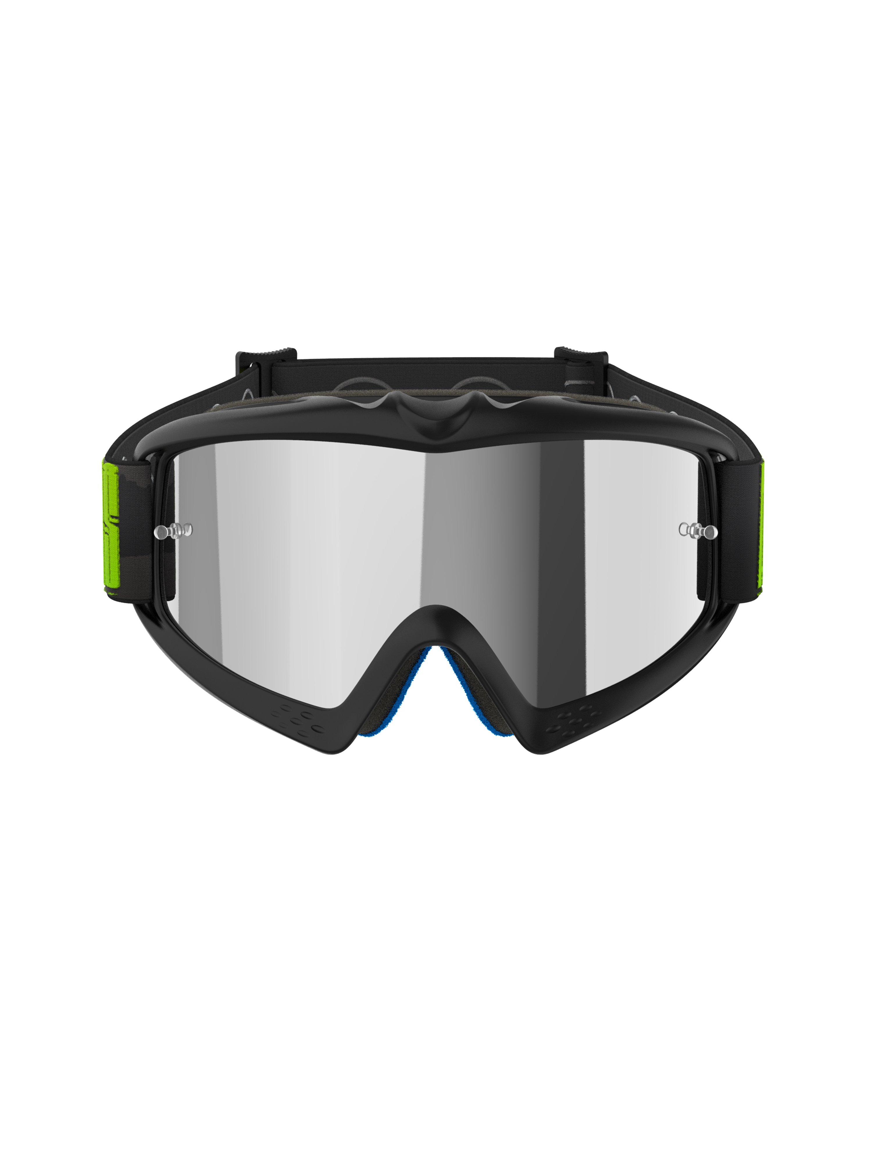 Alpinestars Vision Youth Hollow Goggles, maschere da motocross, grigio antracite e giallo fluo, lente argento specchiata, con telaio flessibile, attacchi per tear-off e fascia regolabile con accenti neon, design specifico per ragazzi per corse fuoristrada
